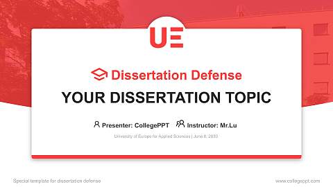 University of Europe for Applied Sciences Graduation Thesis Defense PPT Template