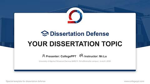 University of Applied Sciences Zwickau – Scheffelstraße campus Graduation Thesis Defense PPT Template