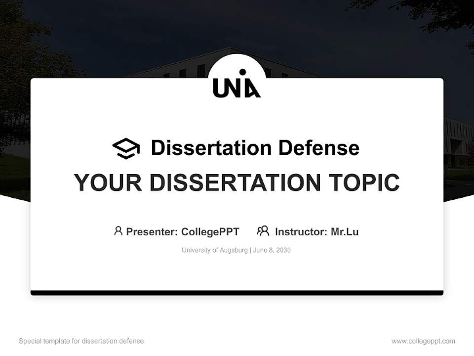 University of Augsburg Graduation Thesis Defense PPT Template4:3 ratio PPT effect preview image7