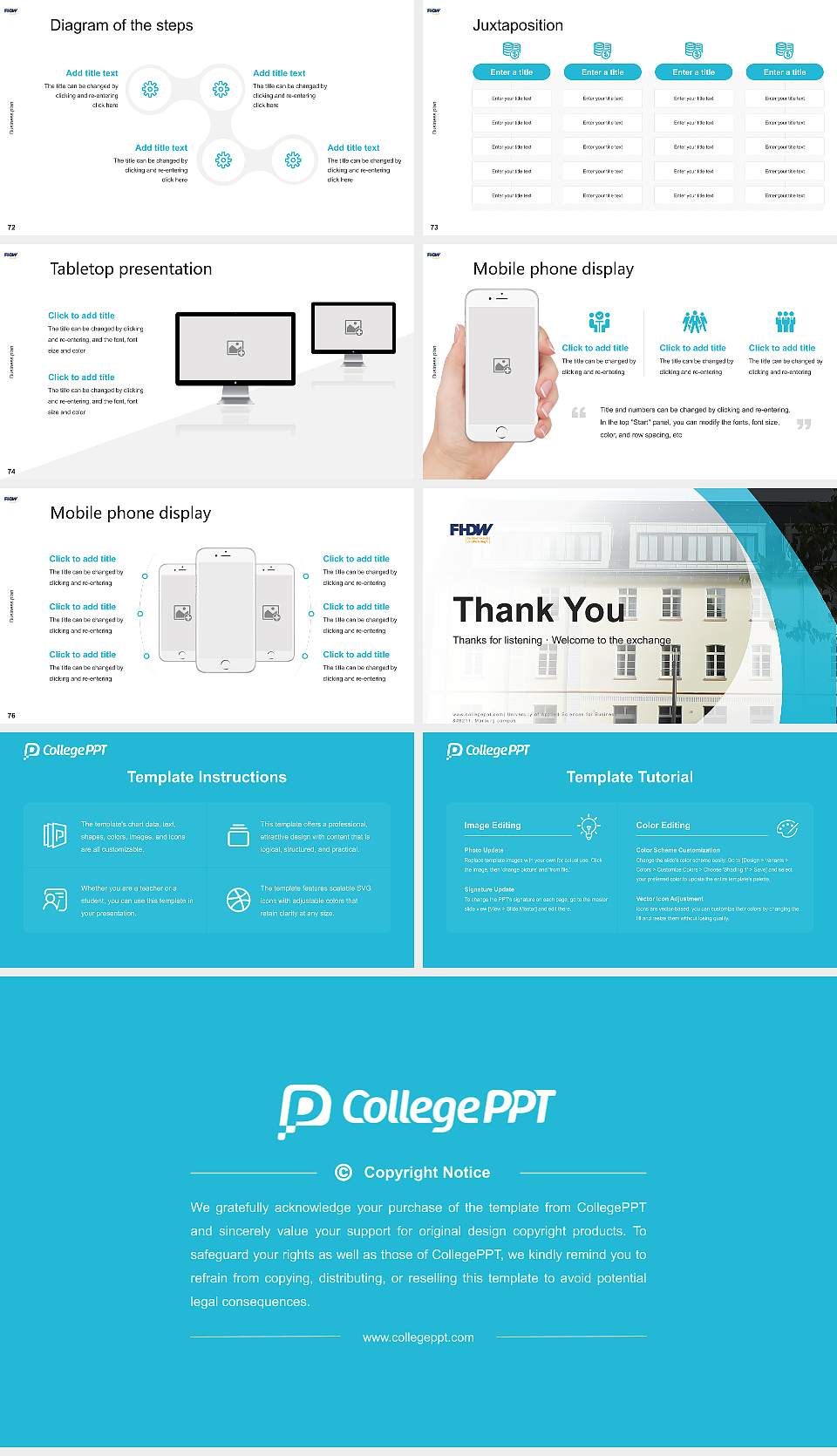 University of Applied Sciences for Business – Marburg campus Competition/Entrepreneurship Contest PPT Template16:9 ratio PPT effect preview image9