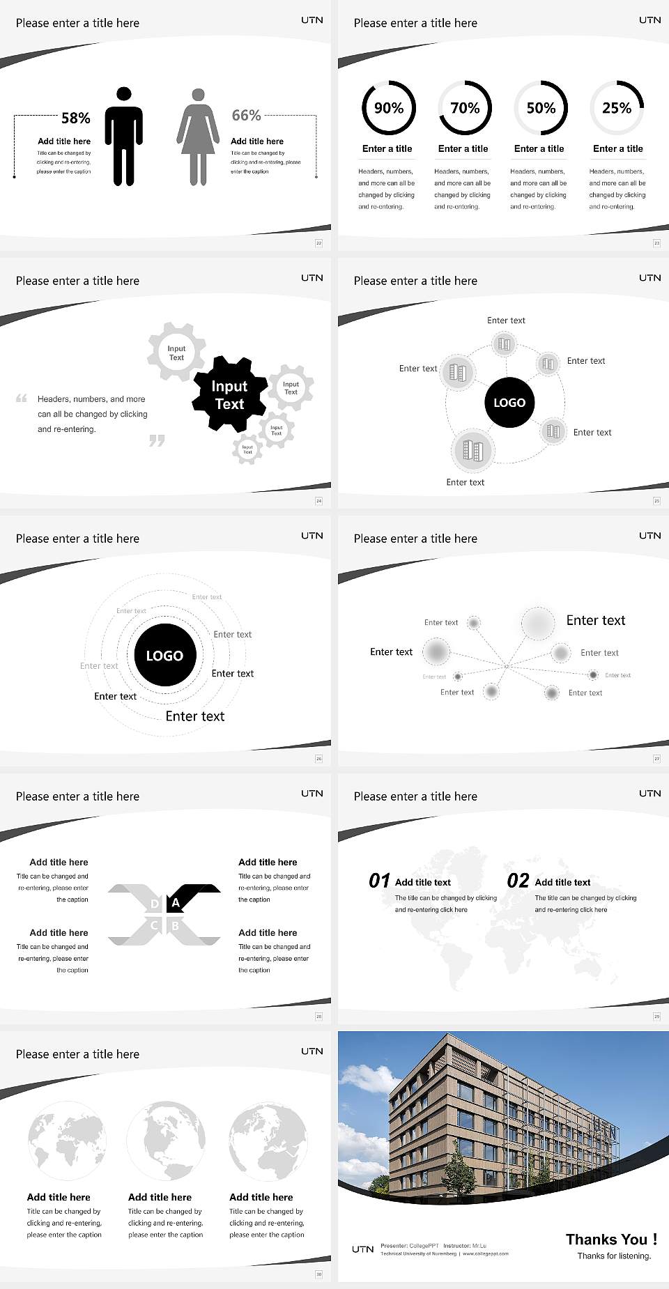 Technical University of Nuremberg Course/Courseware Creation PPT Template4:3 ratio PPT effect preview image4