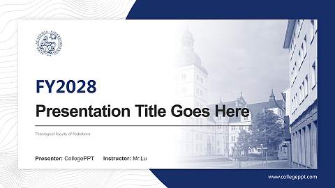 Theological Faculty of Paderborn Academic Presentation/Research Findings Report PPT Template