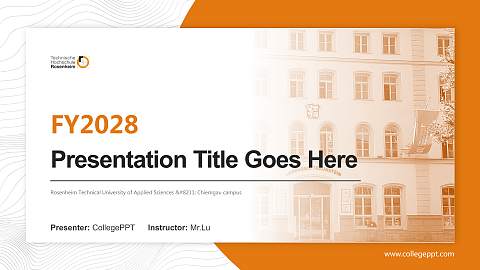 Rosenheim Technical University of Applied Sciences – Chiemgau campus Academic Presentation/Research Findings Report PPT Template