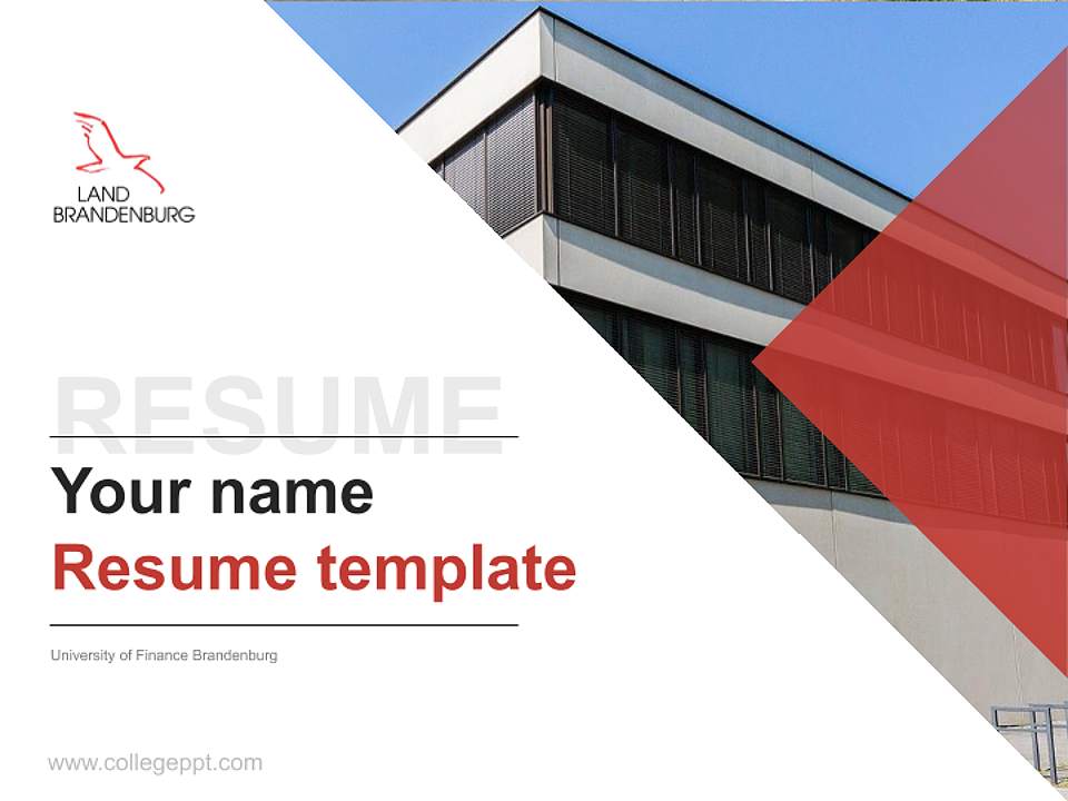 University of Finance Brandenburg Resume PPT Template4:3 ratio PPT effect preview image5