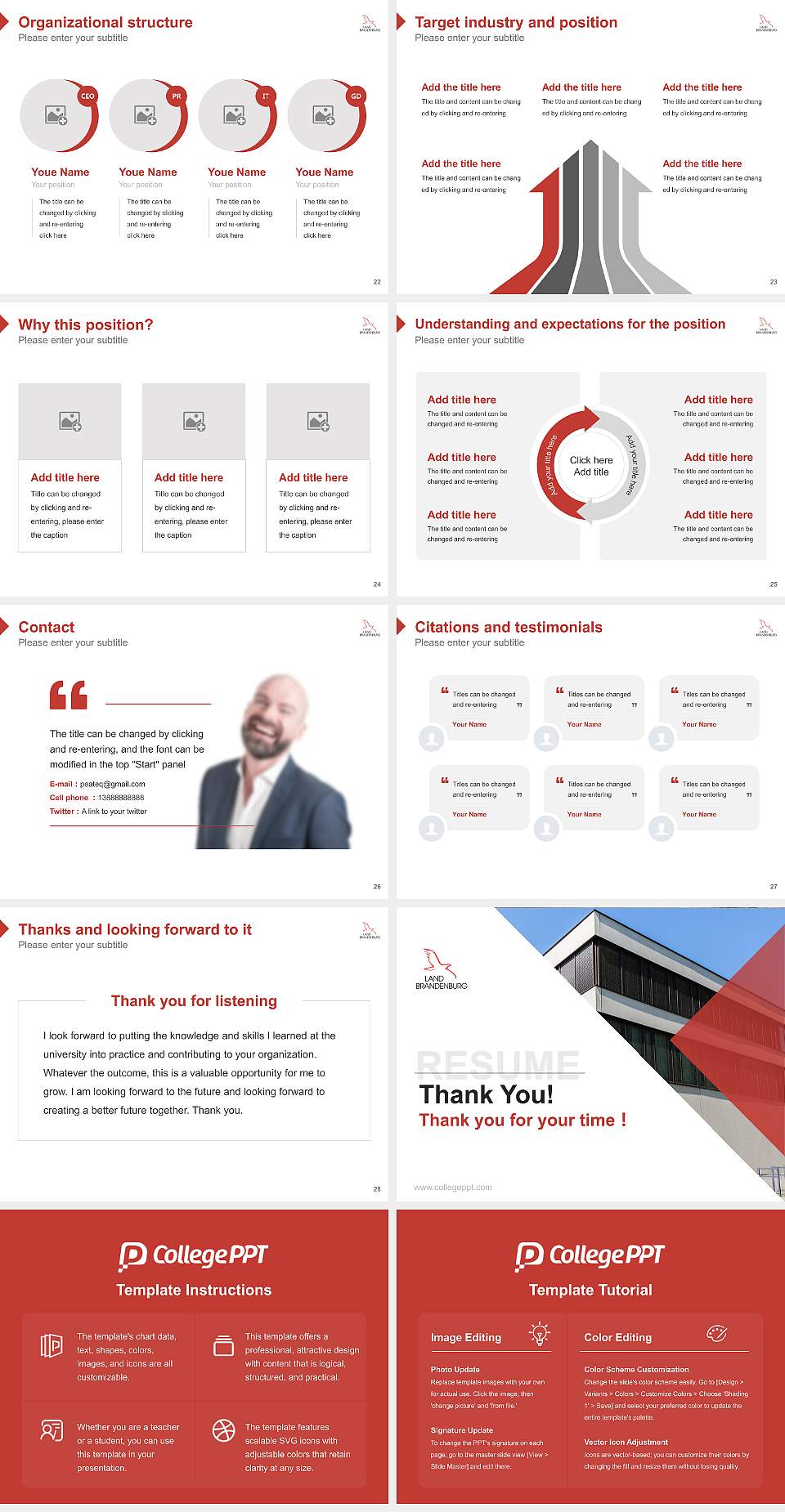 University of Finance Brandenburg Resume PPT Template4:3 ratio PPT effect preview image4