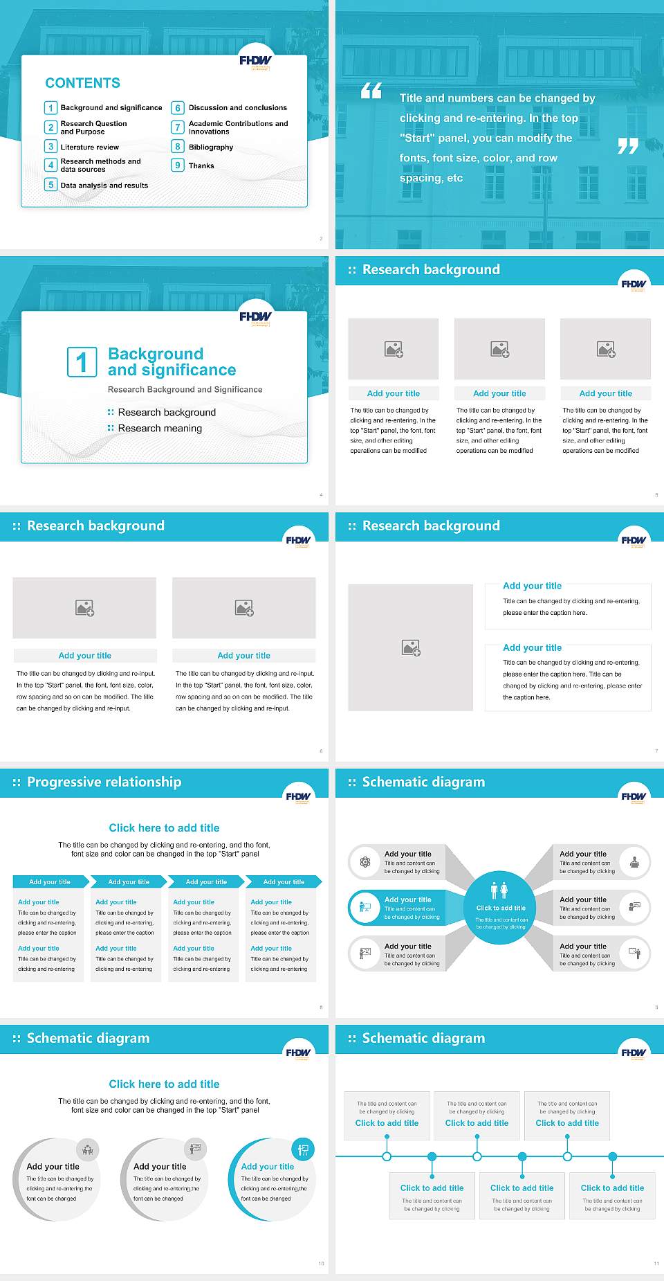 University of Applied Sciences for Business – Marburg campus Graduation Thesis Defense PPT Template4:3 ratio PPT effect preview image2