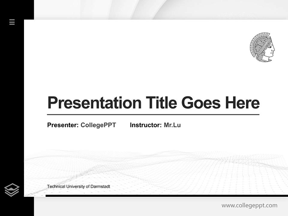 Technical University of Darmstadt Thesis Proposal/Graduation Defense PPT Template4:3 ratio PPT effect preview image5