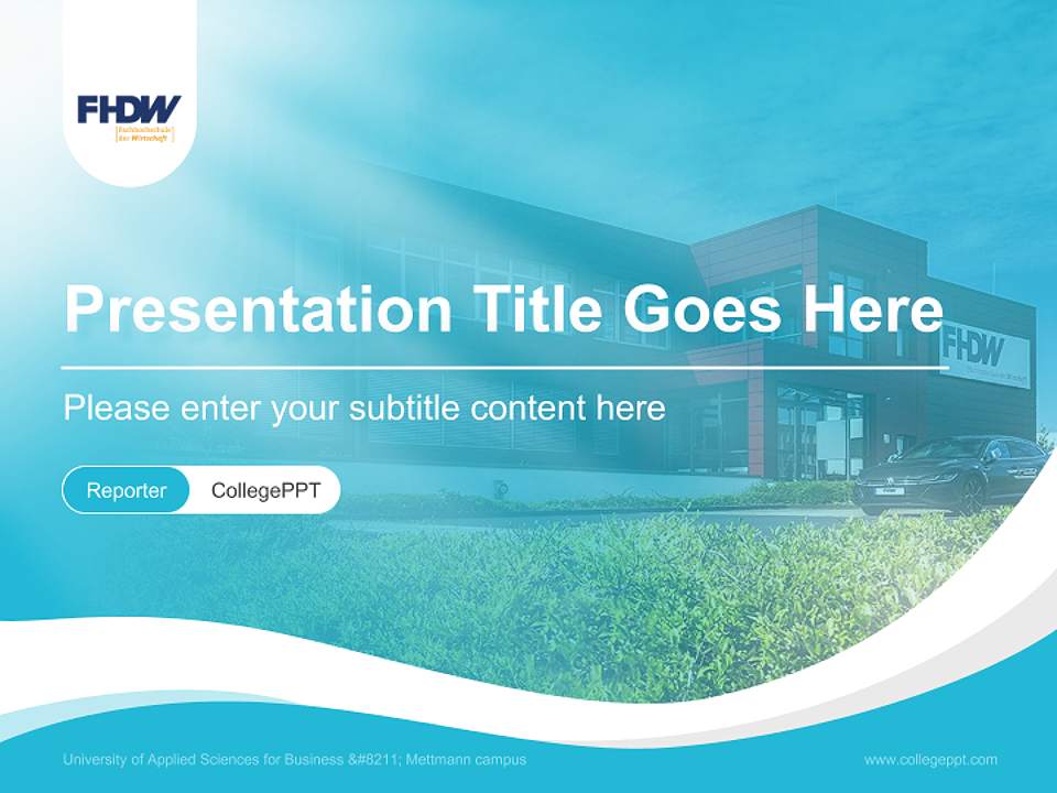 University of Applied Sciences for Business – Mettmann campus Lecture Sharing and Networking Event PPT Template4:3 ratio PPT effect preview image4