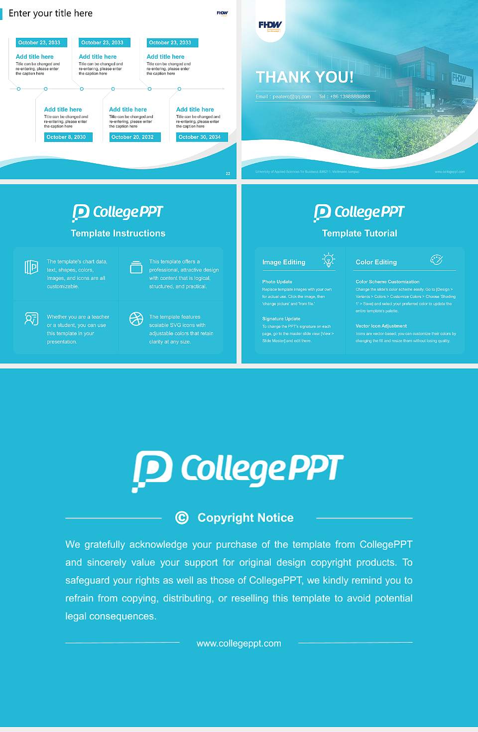 University of Applied Sciences for Business – Mettmann campus Lecture Sharing and Networking Event PPT Template4:3 ratio PPT effect preview image4