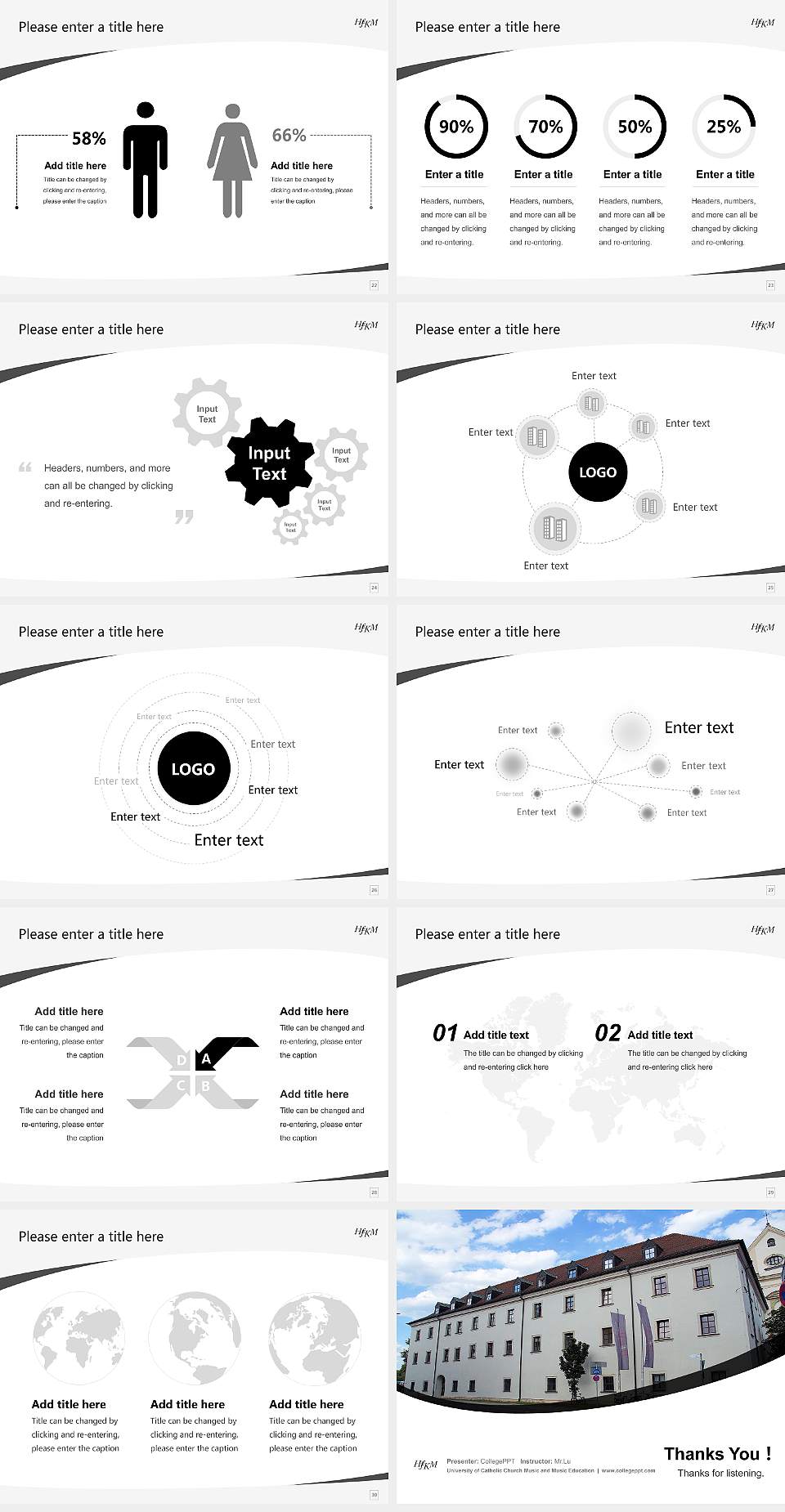University of Catholic Church Music and Music Education Course/Courseware Creation PPT Template4:3 ratio PPT effect preview image4