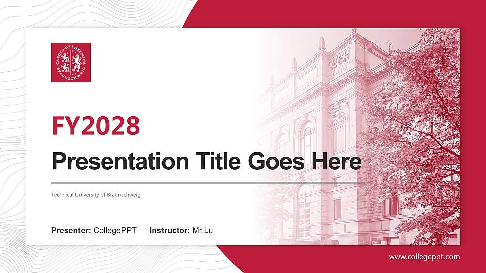 Technical University of Braunschweig Academic Presentation/Research Findings Report PPT Template16:9 ratio PPT effect preview image