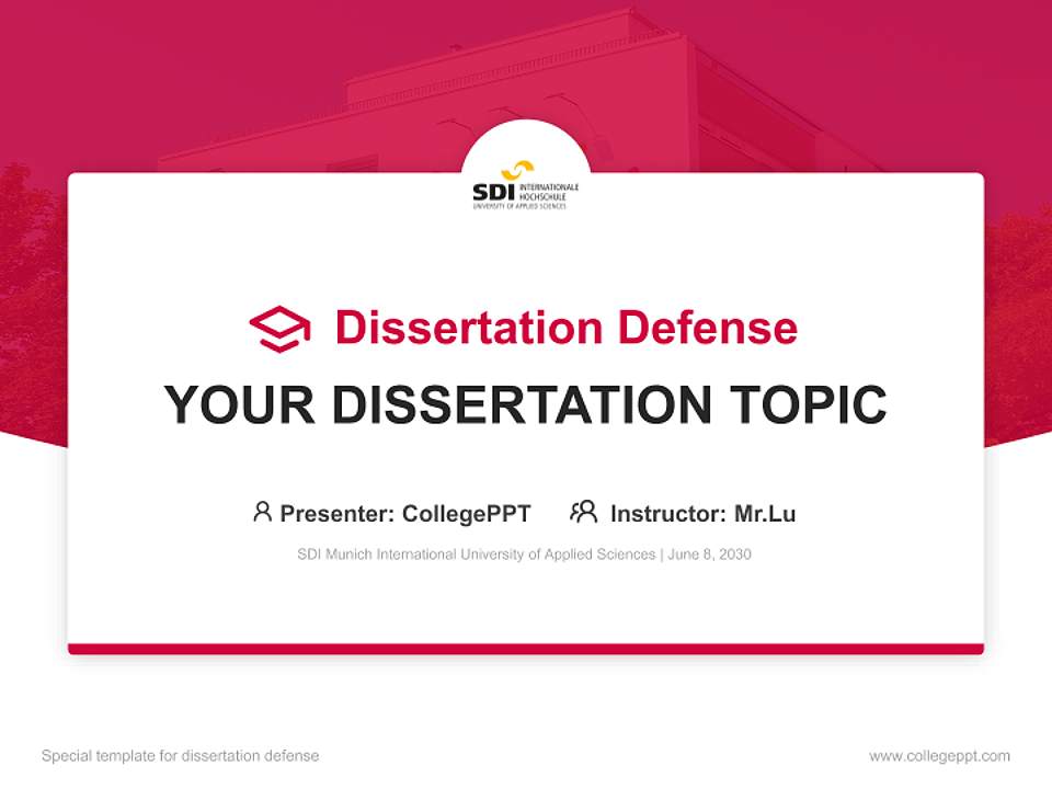 SDI Munich International University of Applied Sciences Graduation Thesis Defense PPT Template4:3 ratio PPT effect preview image7