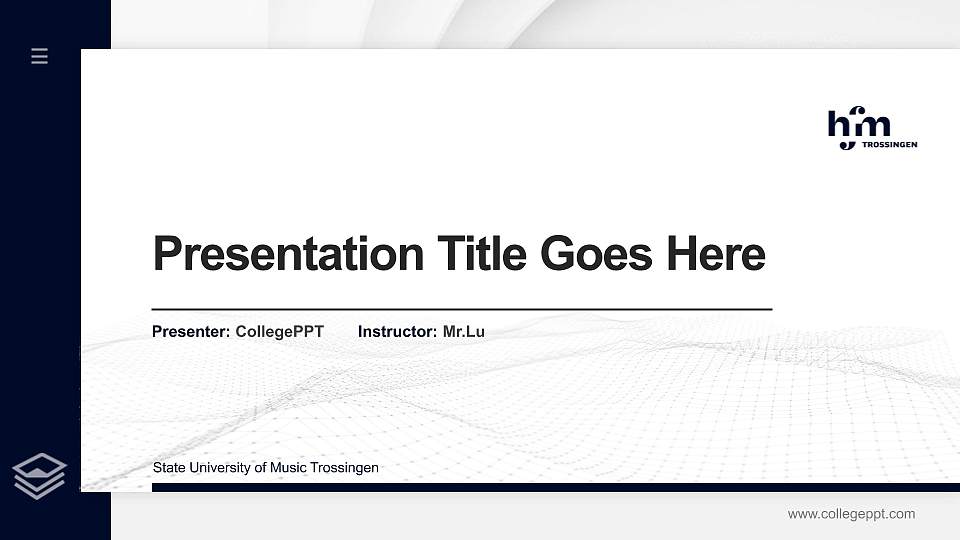 State University of Music Trossingen Thesis Proposal/Graduation Defense PPT Template16:9 ratio PPT effect preview image