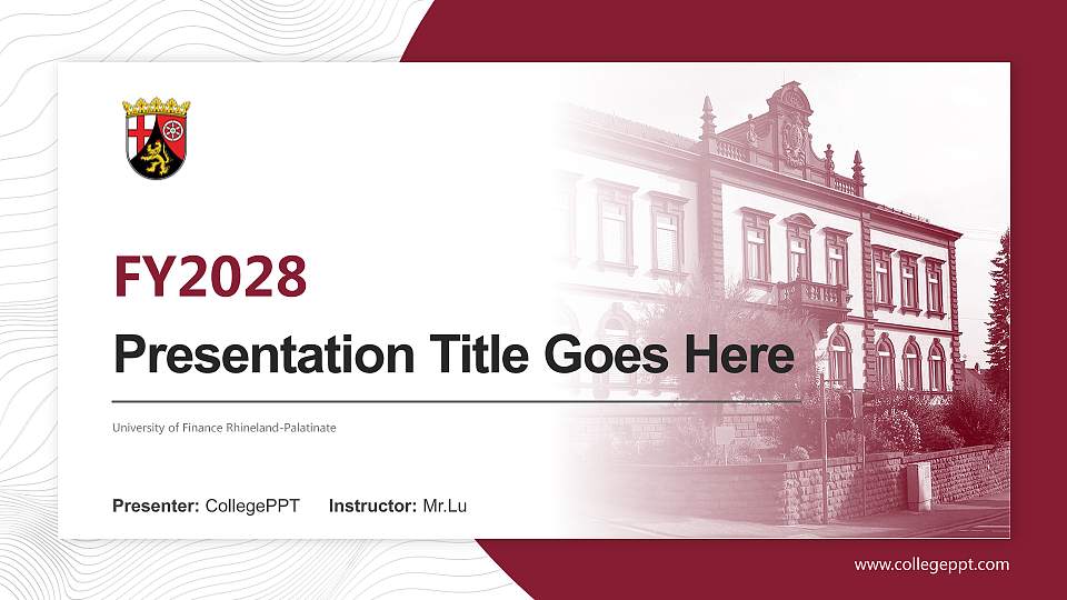 University of Finance Rhineland-Palatinate Academic Presentation/Research Findings Report PPT Template16:9 ratio PPT effect preview image