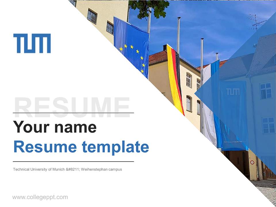 Technical University of Munich – Weihenstephan campus Resume PPT Template4:3 ratio PPT effect preview image5