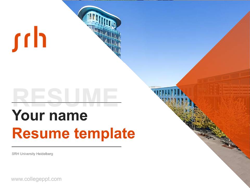 SRH University Heidelberg Resume PPT Template4:3 ratio PPT effect preview image5