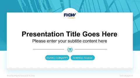 University of Applied Sciences for Business National Scholarship Defense PPT Template