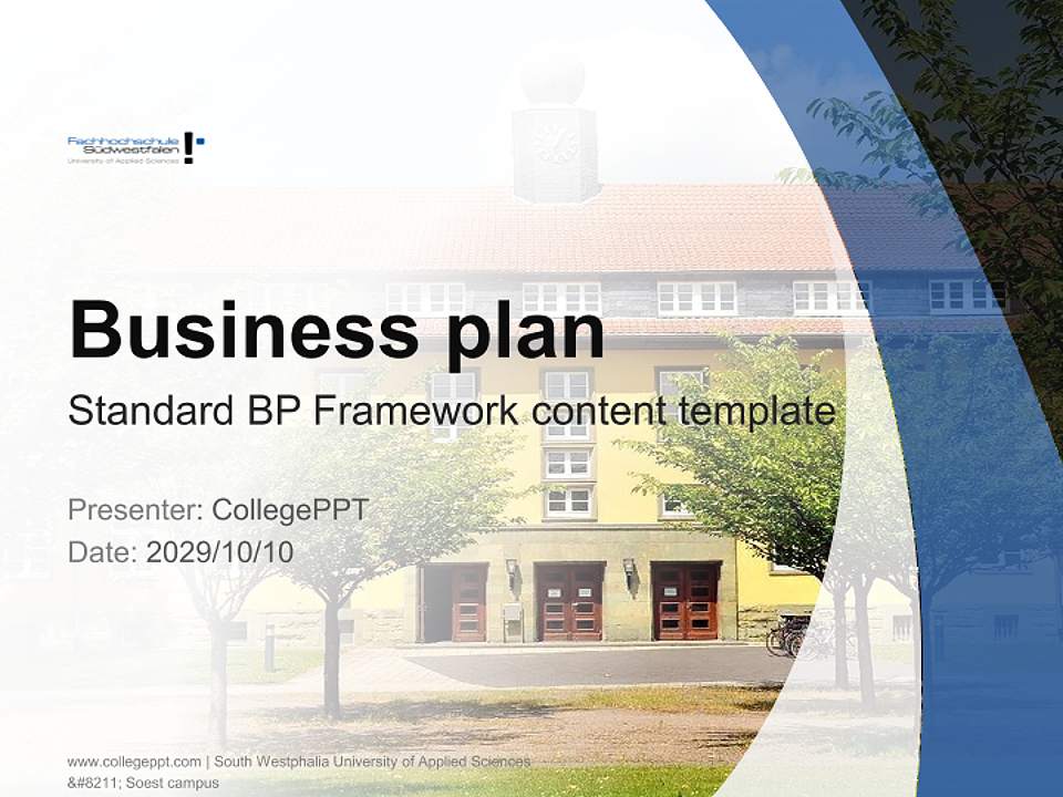 South Westphalia University of Applied Sciences – Soest campus Competition/Entrepreneurship Contest PPT Template4:3 ratio PPT effect preview image9