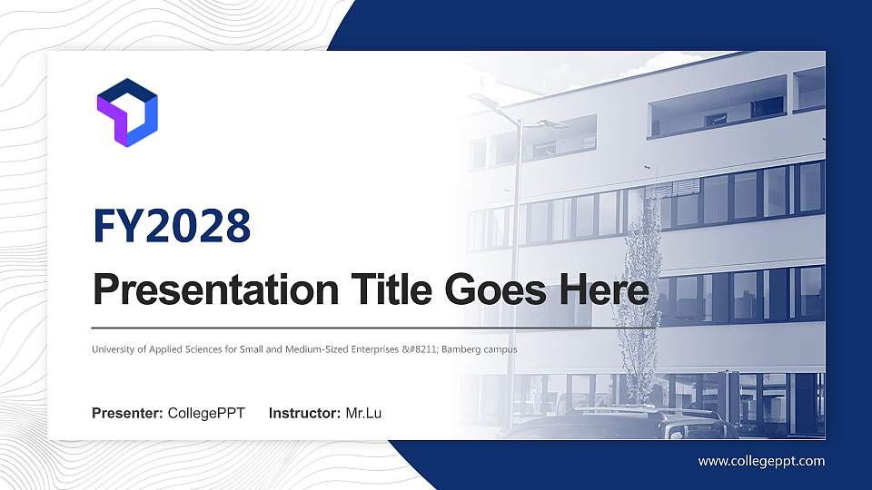 University of Applied Sciences for Small and Medium-Sized Enterprises – Bamberg campus Academic Presentation/Research Findings Report PPT Template16:9 ratio PPT effect preview image