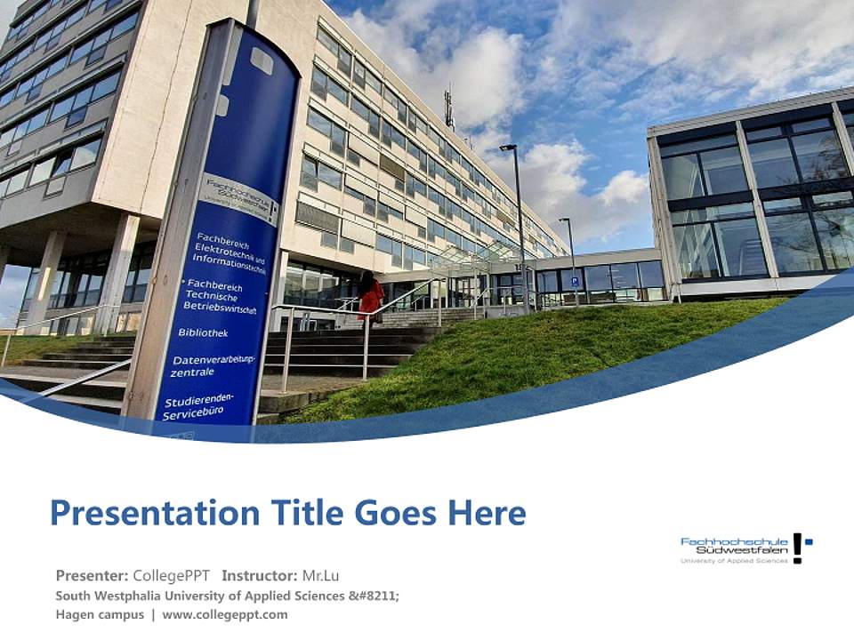 South Westphalia University of Applied Sciences – Hagen campus Course/Courseware Creation PPT Template4:3 ratio PPT effect preview image5