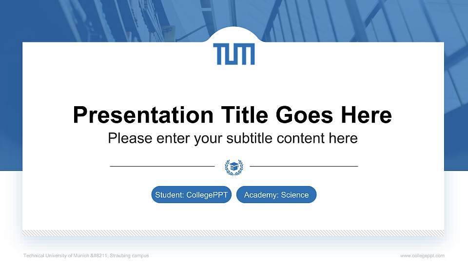 Technical University of Munich – Straubing campus National Scholarship Defense PPT Template16:9 ratio PPT effect preview image1