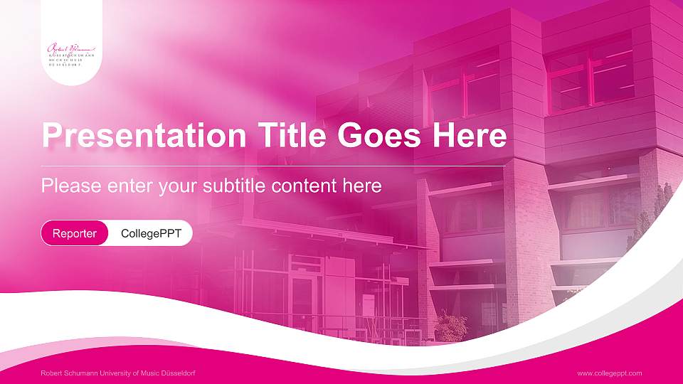 Robert Schumann University of Music Düsseldorf Lecture Sharing and Networking Event PPT Template16:9 ratio PPT effect preview image