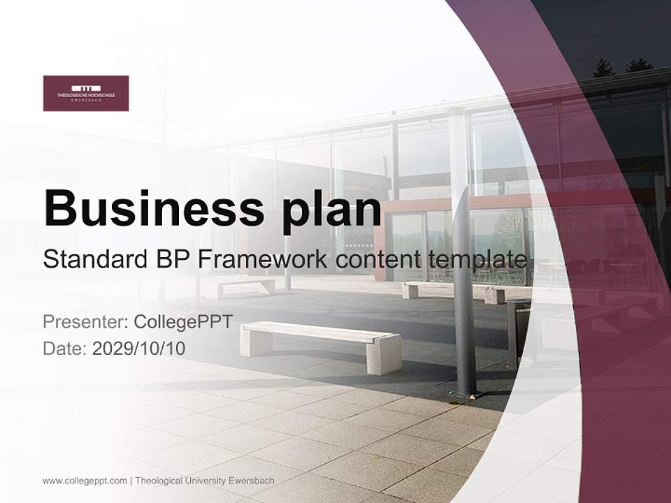 Theological University Ewersbach Competition/Entrepreneurship Contest PPT Template4:3 ratio PPT effect preview image9