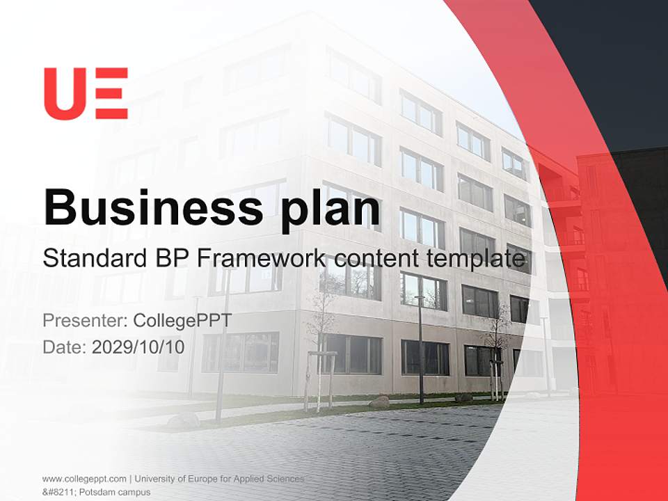 University of Europe for Applied Sciences – Potsdam campus Competition/Entrepreneurship Contest PPT Template4:3 ratio PPT effect preview image9
