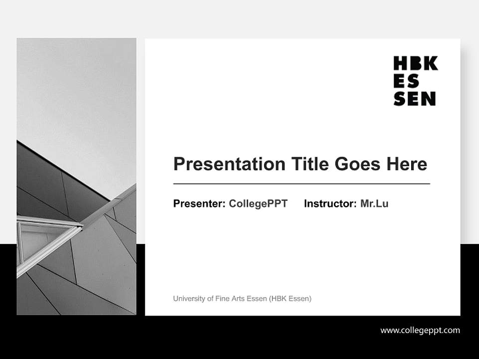University of Fine Arts Essen (HBK Essen) General PPT Template4:3 ratio PPT effect preview image6