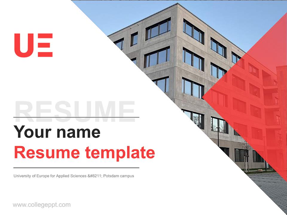 University of Europe for Applied Sciences – Potsdam campus Resume PPT Template4:3 ratio PPT effect preview image5