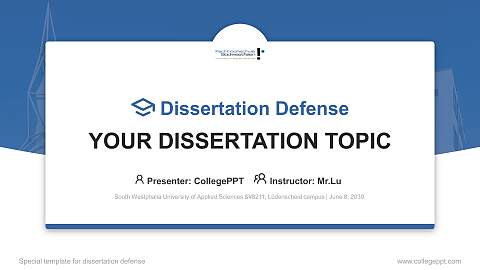 South Westphalia University of Applied Sciences – Lüdenscheid campus Graduation Thesis Defense PPT Template