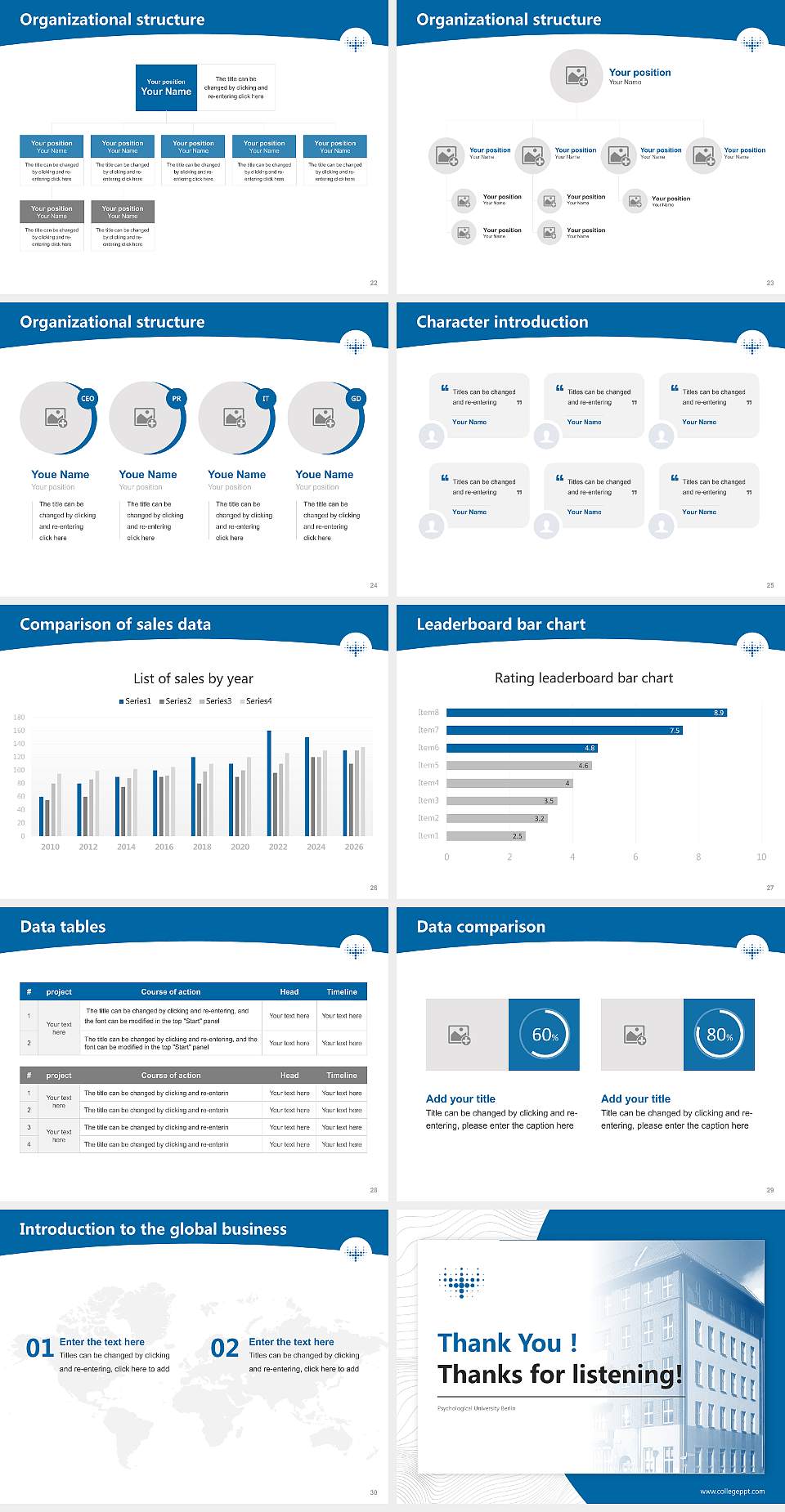 Psychological University Berlin Academic Presentation/Research Findings Report PPT Template4:3 ratio PPT effect preview image4