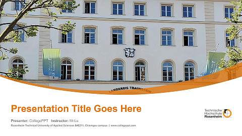 Rosenheim Technical University of Applied Sciences – Chiemgau campus Course/Courseware Creation PPT Template