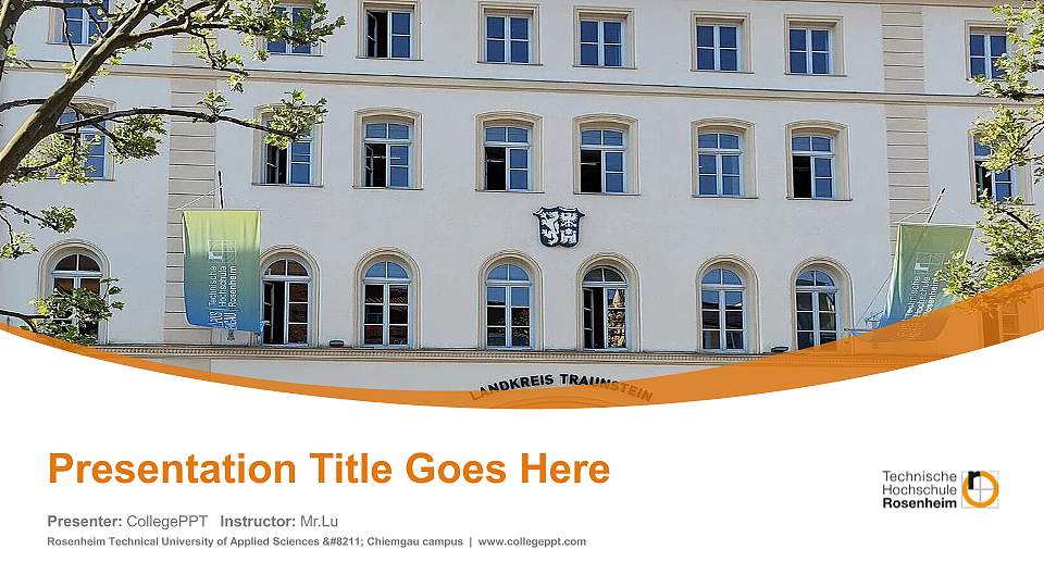 Rosenheim Technical University of Applied Sciences – Chiemgau campus Course/Courseware Creation PPT Template16:9 ratio PPT effect preview image