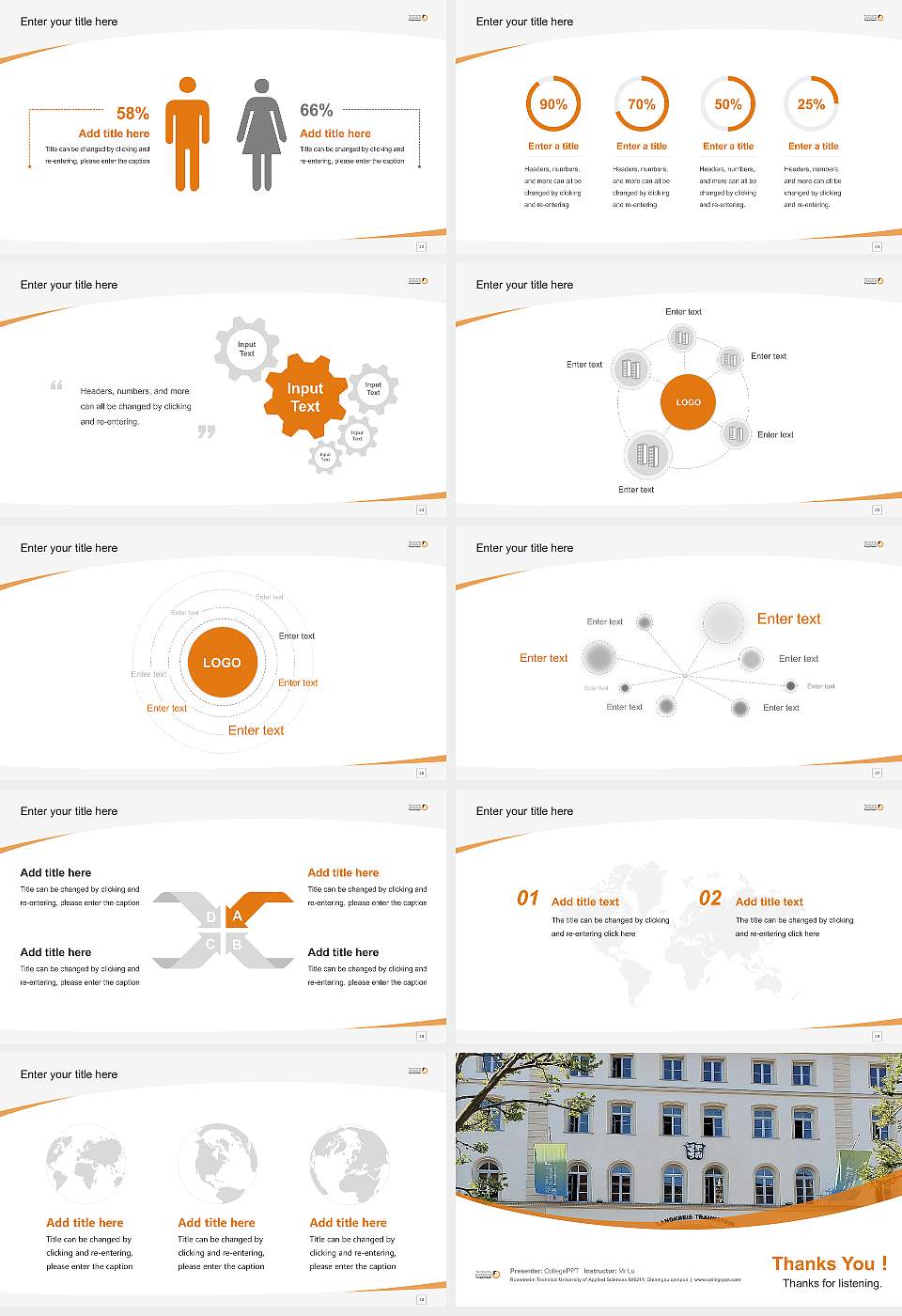Rosenheim Technical University of Applied Sciences – Chiemgau campus Course/Courseware Creation PPT Template16:9 ratio PPT effect preview image4