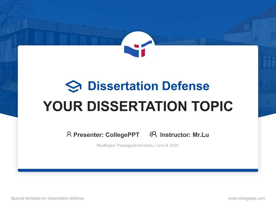 Reutlingen Theological University Graduation Thesis Defense PPT Template4:3 ratio PPT effect preview image7