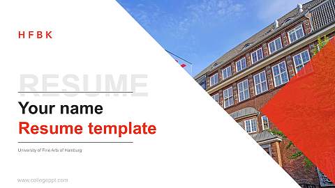 University of Fine Arts of Hamburg Resume PPT Template