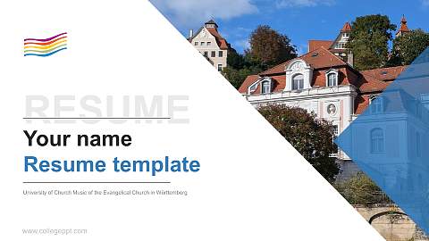 University of Church Music of the Evangelical Church in Württemberg Resume PPT Template
