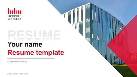 Stuttgart Media University Resume PPT Template