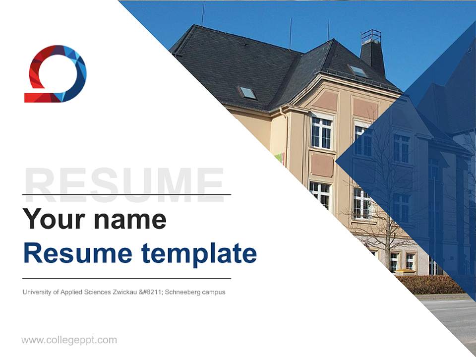 University of Applied Sciences Zwickau – Schneeberg campus Resume PPT Template4:3 ratio PPT effect preview image5