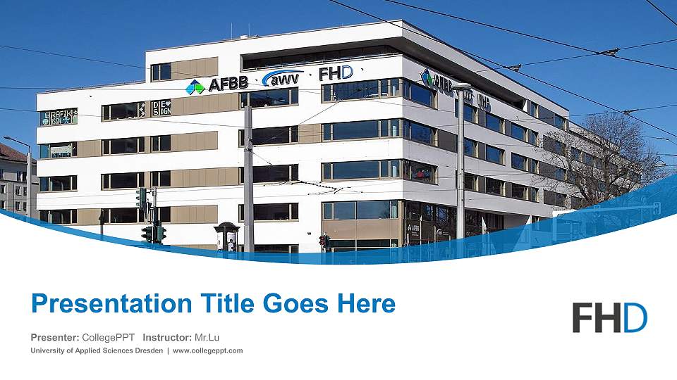 University of Applied Sciences Dresden Course/Courseware Creation PPT Template16:9 ratio PPT effect preview image