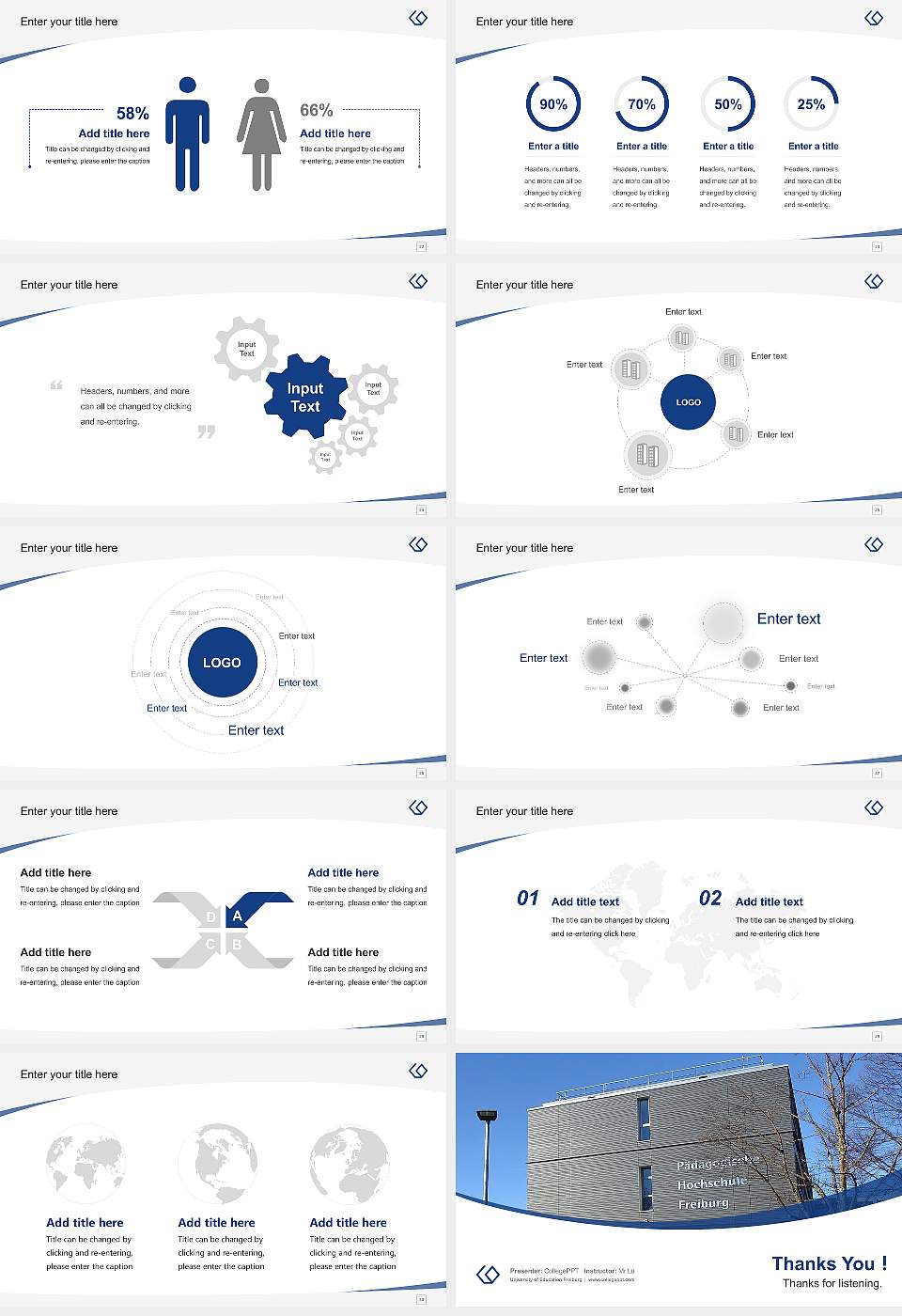 University of Education Freiburg Course/Courseware Creation PPT Template16:9 ratio PPT effect preview image4