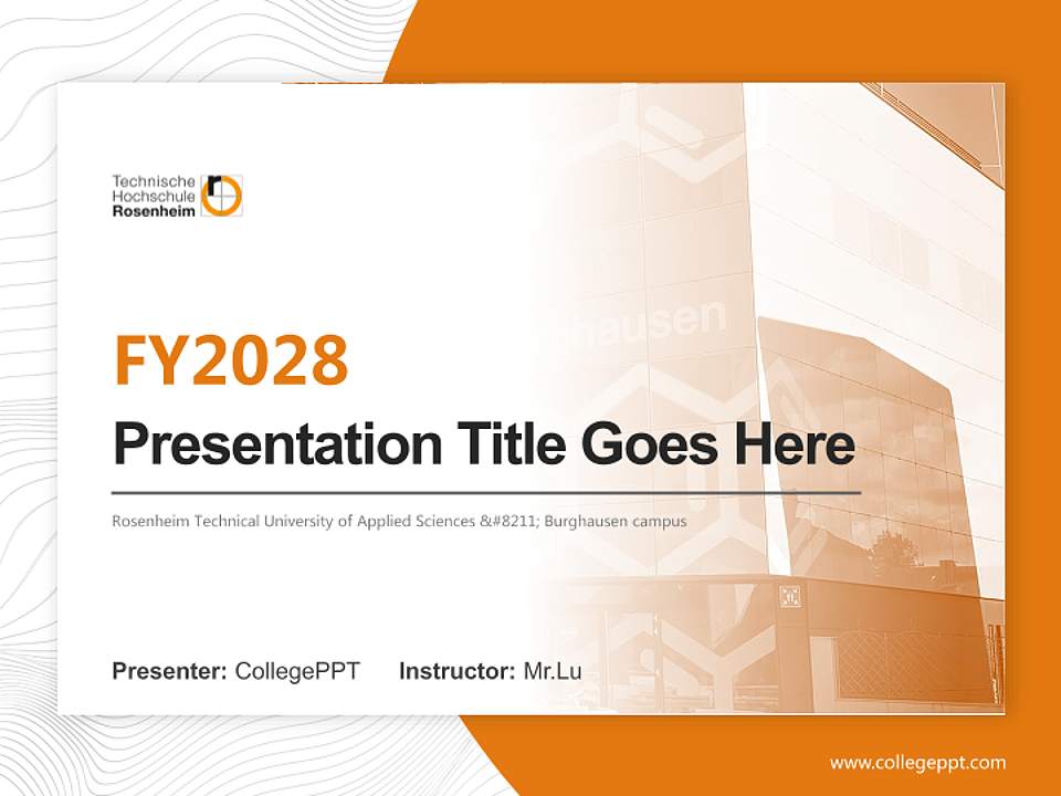 Rosenheim Technical University of Applied Sciences – Burghausen campus Academic Presentation/Research Findings Report PPT Template4:3 ratio PPT effect preview image5