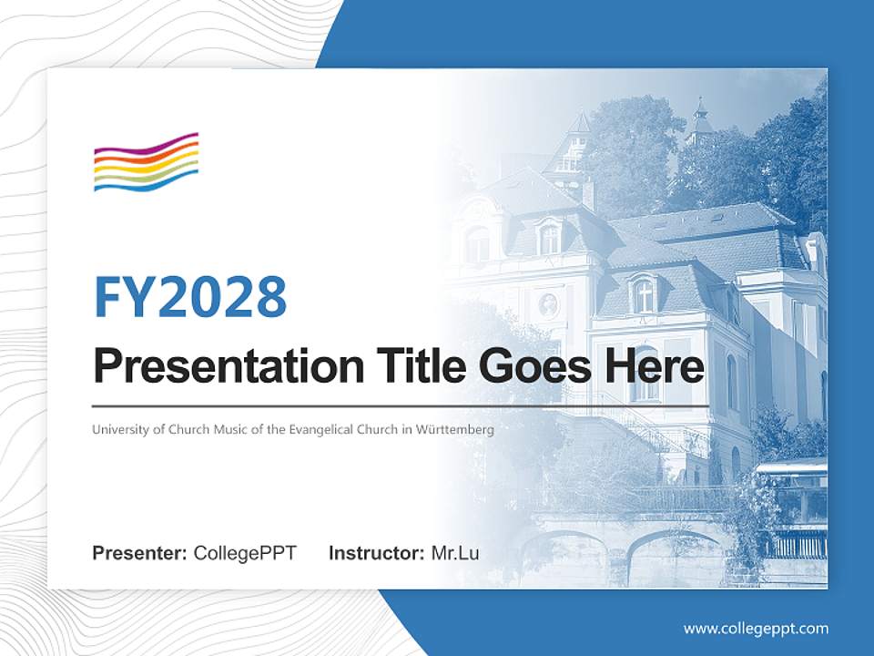University of Church Music of the Evangelical Church in Württemberg Academic Presentation/Research Findings Report PPT Template4:3 ratio PPT effect preview image5