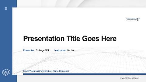 South Westphalia University of Applied Sciences Thesis Proposal/Graduation Defense PPT Template