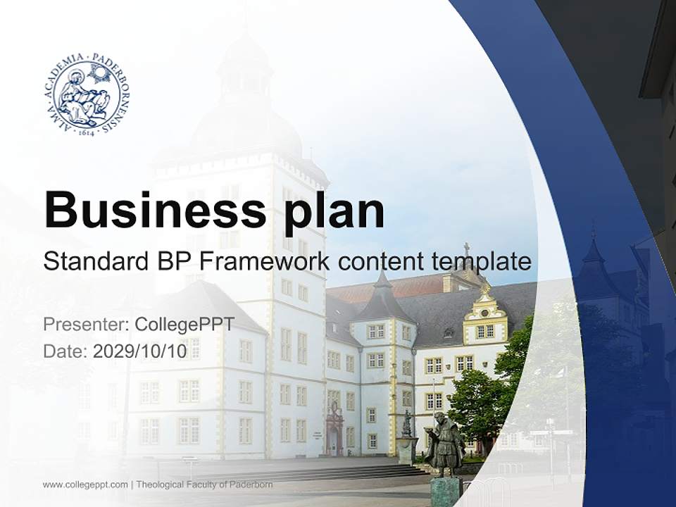 Theological Faculty of Paderborn Competition/Entrepreneurship Contest PPT Template4:3 ratio PPT effect preview image9