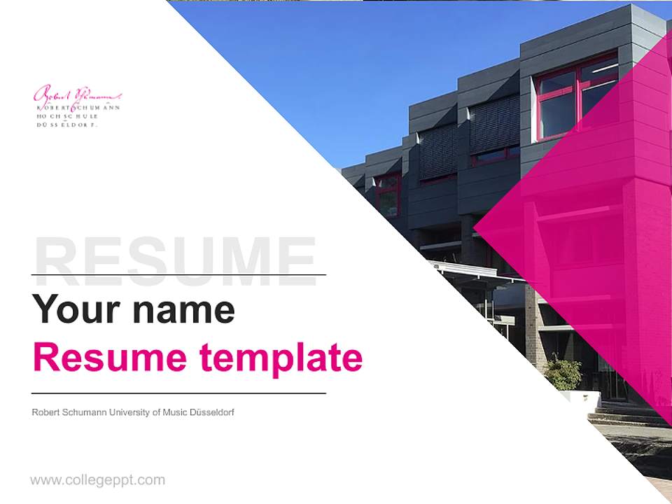 Robert Schumann University of Music Düsseldorf Resume PPT Template4:3 ratio PPT effect preview image5