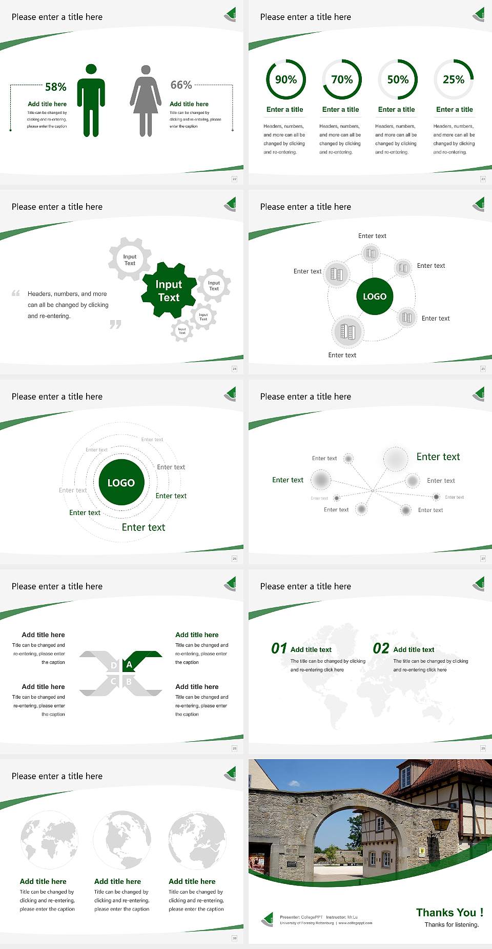 University of Forestry Rottenburg Course/Courseware Creation PPT Template4:3 ratio PPT effect preview image4