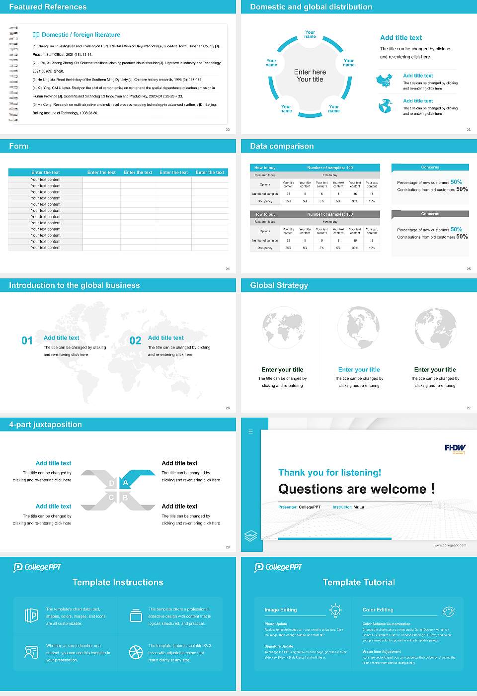 University of Applied Sciences for Business – Mettmann campus Thesis Proposal/Graduation Defense PPT Template16:9 ratio PPT effect preview image4