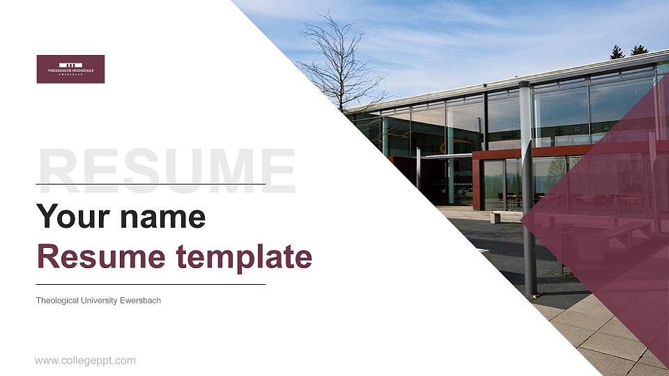 Theological University Ewersbach Resume PPT Template16:9 ratio PPT effect preview image